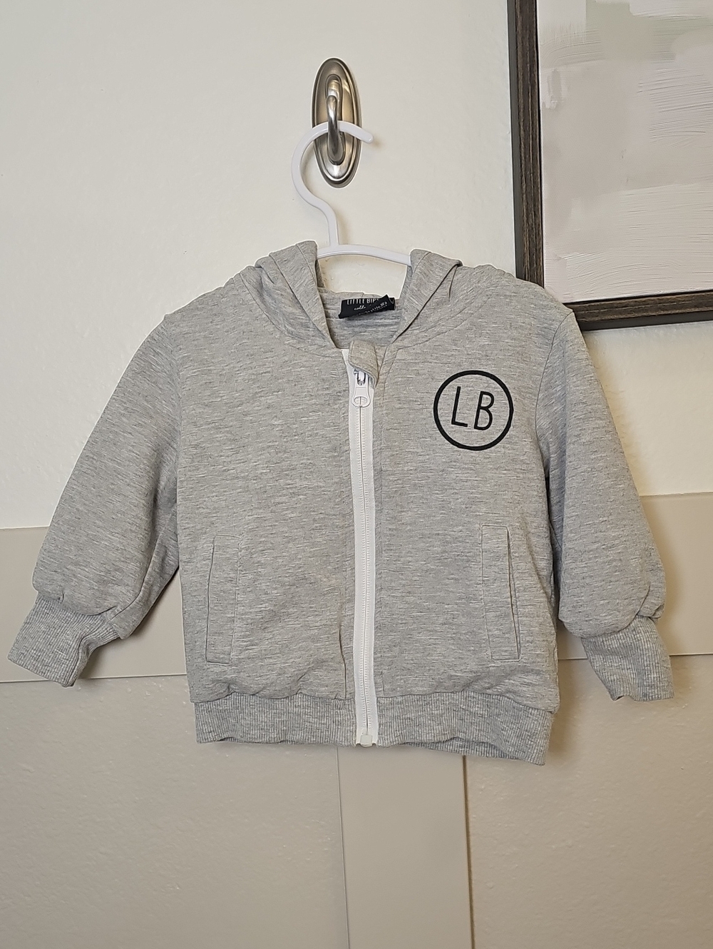 Little Bipsy Classic Heather Grey Zip Up Hoodie Jacket 6-12M